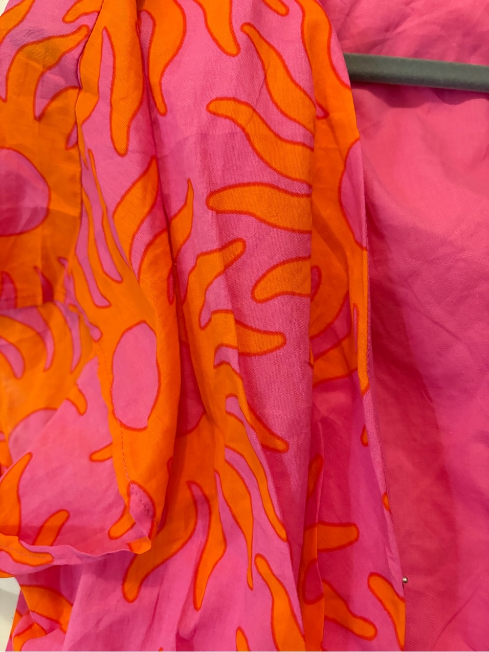 J. Marie Pink & Orange Sunburst Wrap Mini Romper - NWT  size Large - Picture 13 of 16